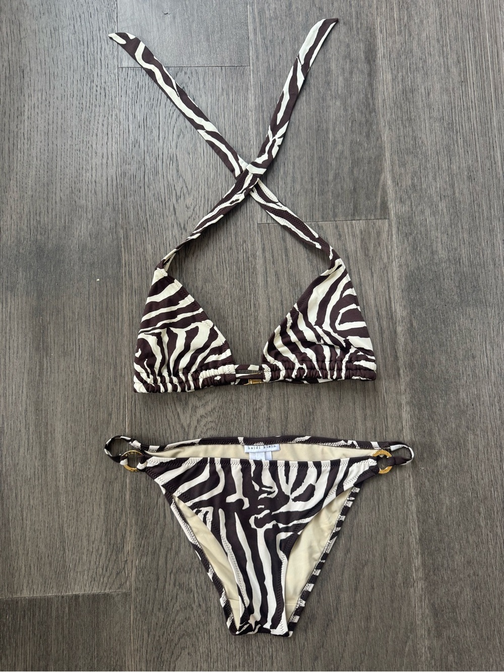 Heidi Klein 2 piece swim suit- animal print size 4/2